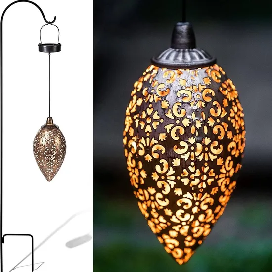 Solar LED Lamp Garland Metal Waterproof Hanging Outdoor Light Yard Decorative Light